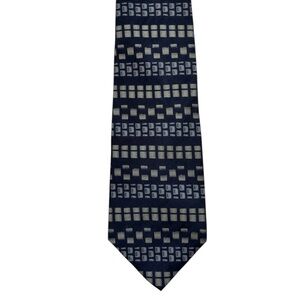 Oscar De La Renta Men's Tie 100% Silk Gray Geometric 56.5” Necktie